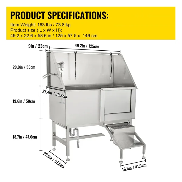 VEVOR 50 Inch Dog Grooming Tub