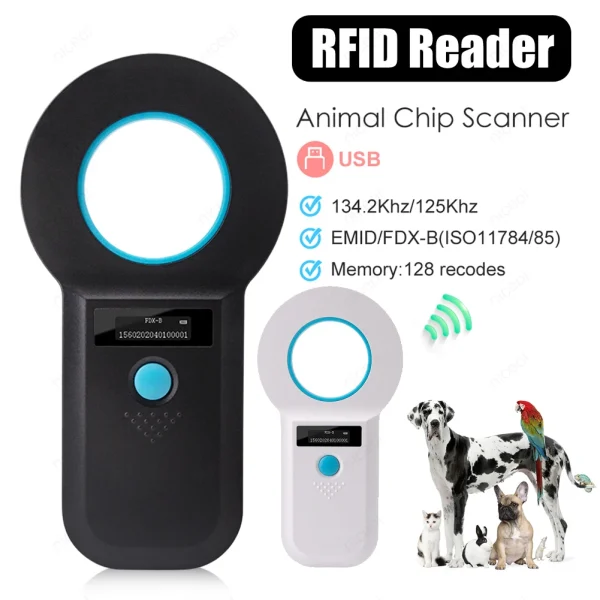 Handheld Animal RFID EMID Reader OLED Display